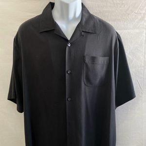 Tommy Bahama black silk camp shirt
